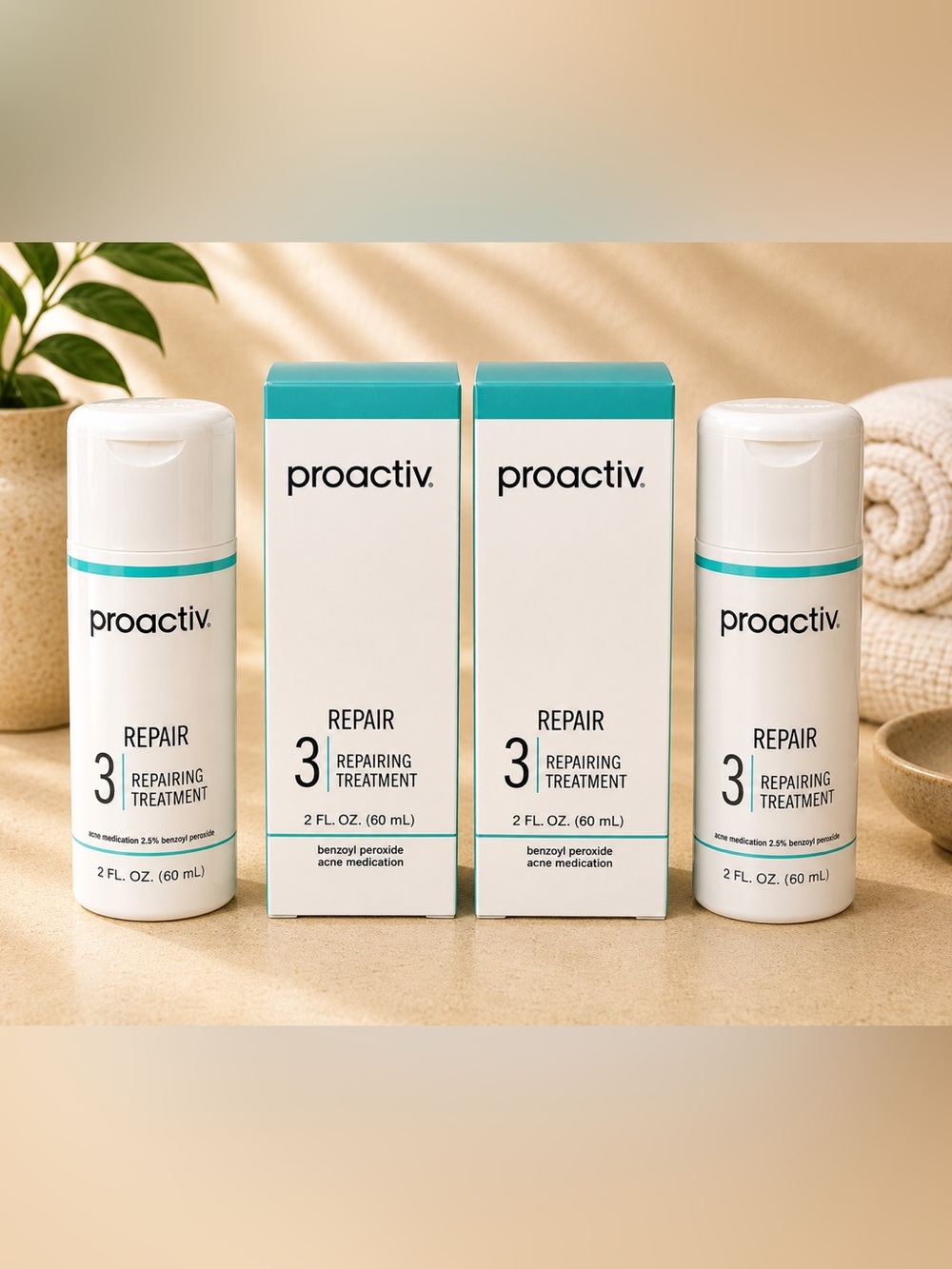 2-Pk Proactiv Repairing Treatment Step 3 Acne 2 Oz (60 mL) Benzoyl Peroxide NEW